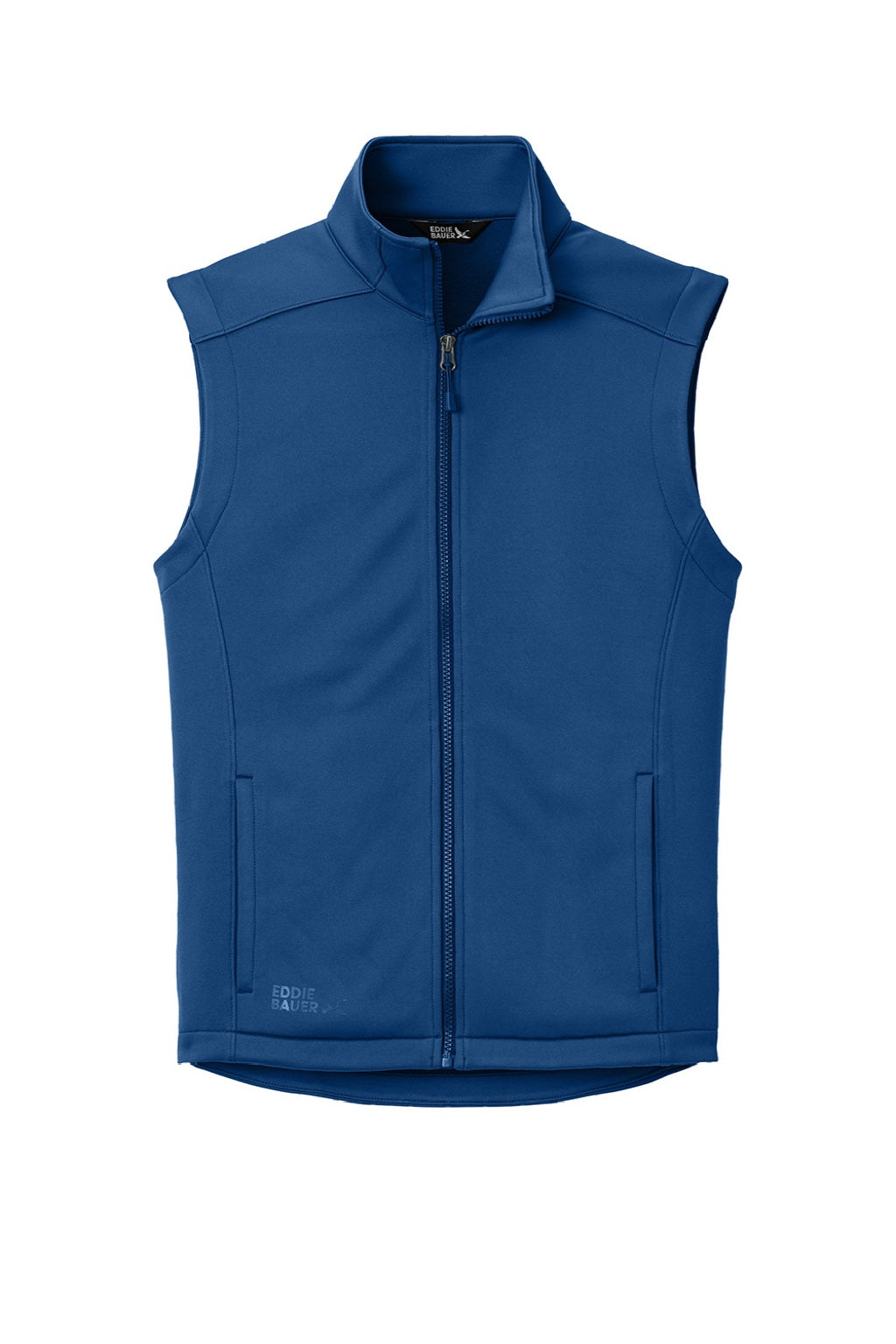 Eddie Bauer EB2560 Mens Full Zip Fleece Vest Cobalt Blue Flat Front