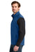 Eddie Bauer EB2560 Mens Full Zip Fleece Vest Cobalt Blue Model Side