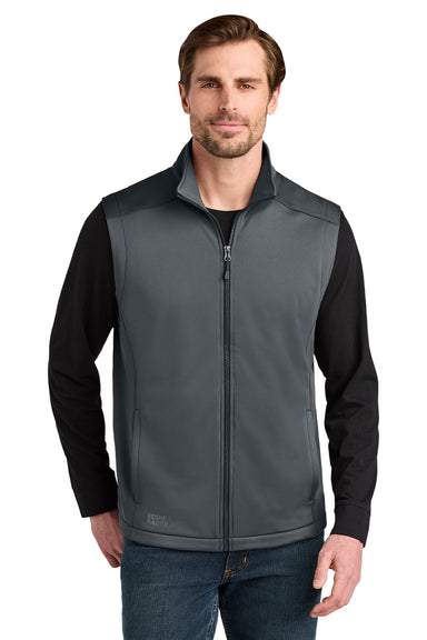 Eddie Bauer EB2560 Mens Full Zip Fleece Vest Iron Gate Grey Model Front