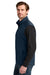 Eddie Bauer EB2560 Mens Full Zip Fleece Vest River Navy Blue Model Side