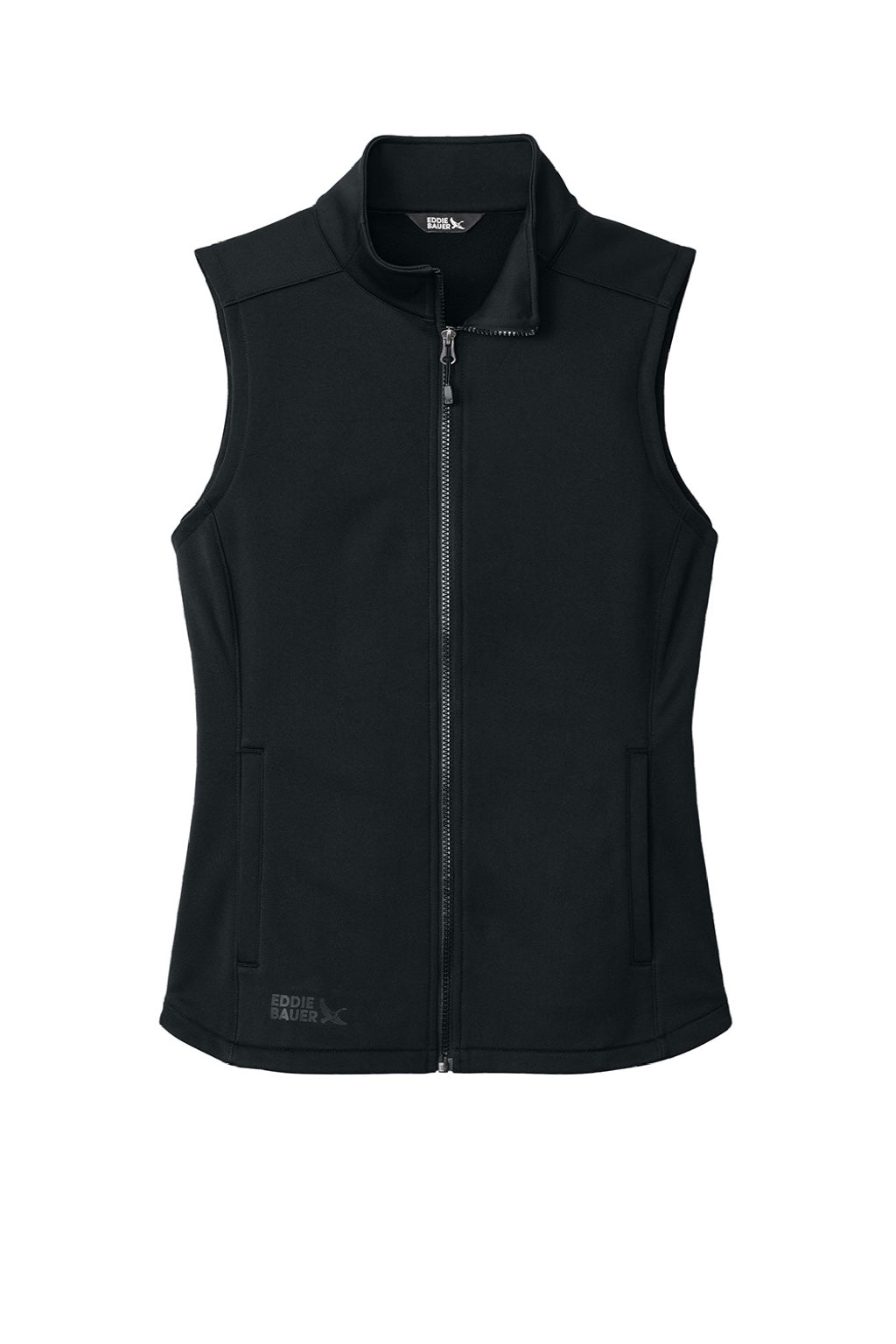 Eddie Bauer EB2570 Womens Full Zip Fleece Vest Black Flat Front