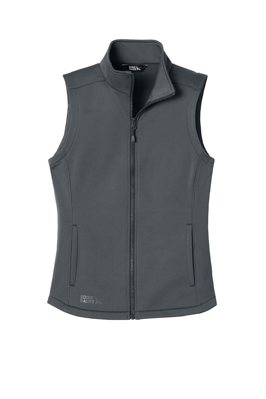 Eddie Bauer EB2570 Womens Full Zip Fleece Vest Iron Gate Grey Flat Front