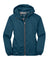 Eddie Bauer EB501 Womens Packable Wind Resistant Full Zip Hooded Jacket Adriatic Blue Flat Front