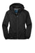 Eddie Bauer EB501 Womens Packable Wind Resistant Full Zip Hooded Jacket Black Flat Front