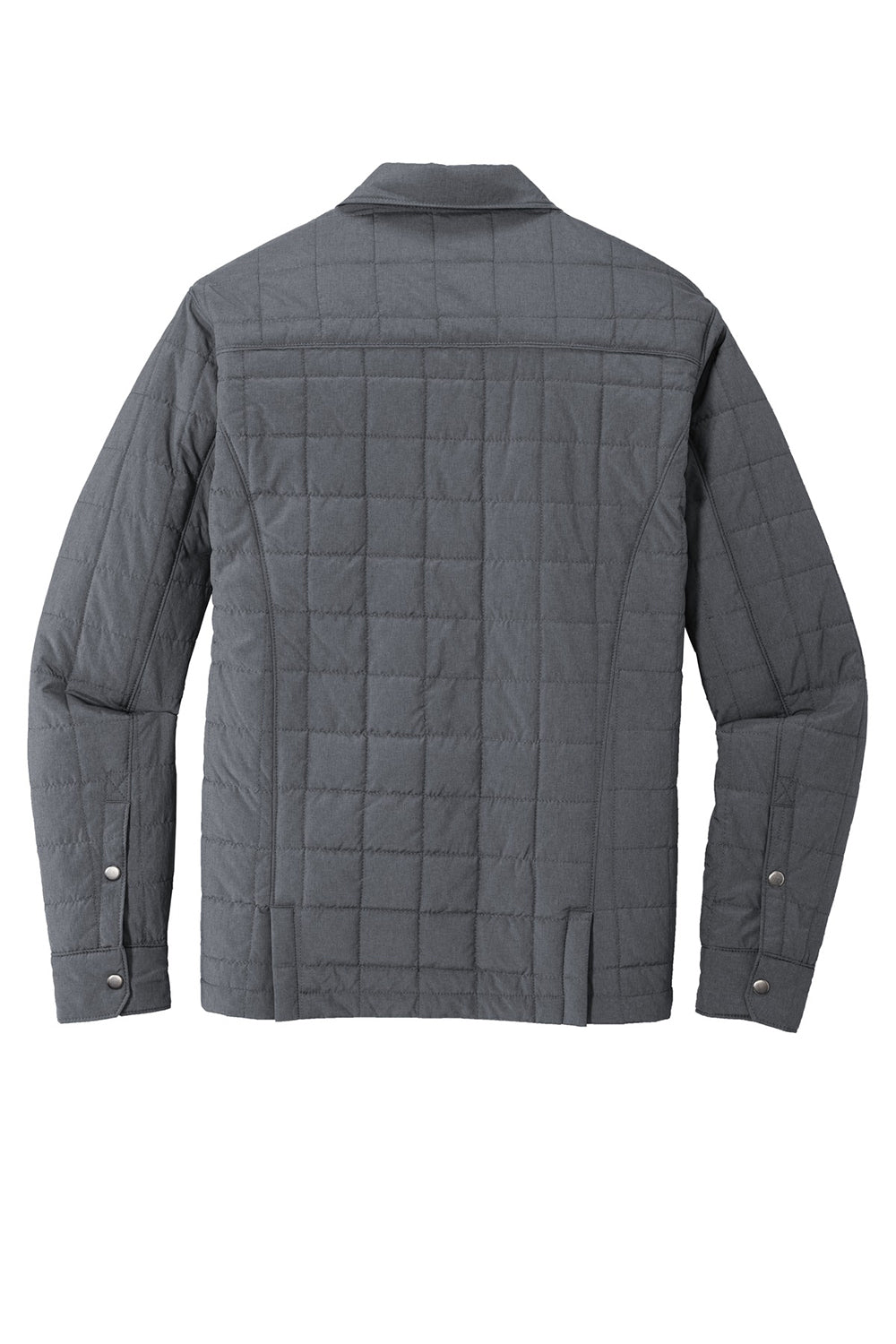 Eddie Bauer EB502 Mens Water Resistant Button Down Shirt Jacket Heather Charcoal Grey Flat Back