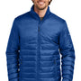 Eddie Bauer Mens Water Resistant Quilted Full Zip Jacket - Cobalt Blue