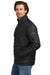 Eddie Bauer EB510 Mens Water Resistant Quilted Full Zip Jacket Deep Black Model Side