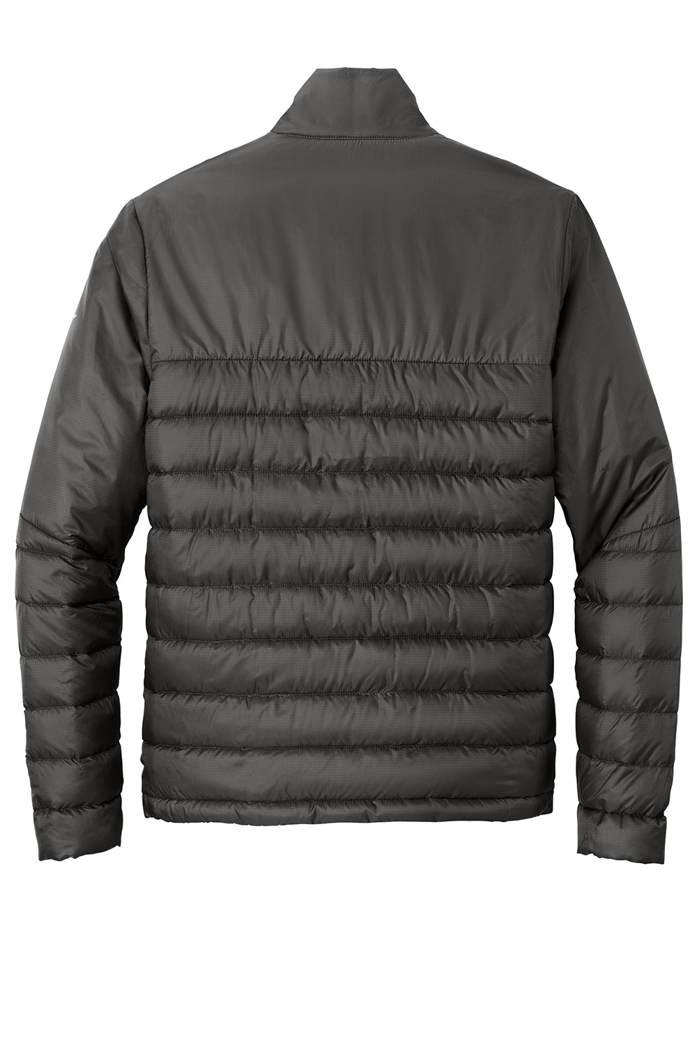 Eddie Bauer EB510 Mens Water Resistant Quilted Full Zip Jacket Iron Gate Grey Flat Back