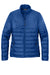 Eddie Bauer EB511 Womens Water Resistant Quilted Full Zip Jacket Cobalt Blue Flat Front
