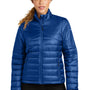 Eddie Bauer Womens Water Resistant Quilted Full Zip Jacket - Cobalt Blue
