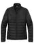 Eddie Bauer EB511 Womens Water Resistant Quilted Full Zip Jacket Deep Black Flat Front