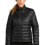 Eddie Bauer Womens Water Resistant Quilted Full Zip Jacket - Deep Black