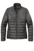 Eddie Bauer EB511 Womens Water Resistant Quilted Full Zip Jacket Iron Gate Grey Flat Front