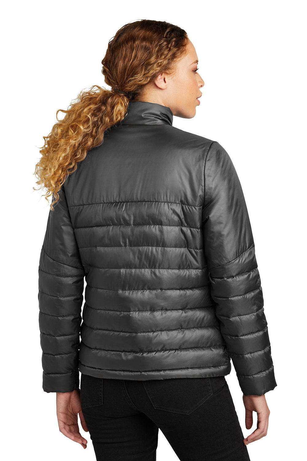 Eddie Bauer EB511 Womens Water Resistant Quilted Full Zip Jacket Iron Gate Grey Model Back