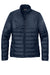 Eddie Bauer EB511 Womens Water Resistant Quilted Full Zip Jacket River Navy Blue Flat Front