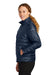 Eddie Bauer EB511 Womens Water Resistant Quilted Full Zip Jacket River Navy Blue Model Side