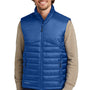 Eddie Bauer Mens Water Resistant Quilted Full Zip Vest - Cobalt Blue - NEW