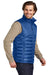Eddie Bauer EB512 Mens Water Resistant Quilted Full Zip Vest Cobalt Blue Model Side