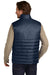 Eddie Bauer EB512 Mens Water Resistant Quilted Full Zip Vest River Navy Blue Model Back