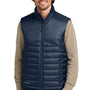 Eddie Bauer Mens Water Resistant Quilted Full Zip Vest - River Navy Blue