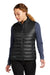 Eddie Bauer EB513 Womens Water Resistant Quilted Full Zip Vest Deep Black Model Front