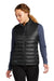 Eddie Bauer EB513 Womens Water Resistant Quilted Full Zip Vest Deep Black Model Front