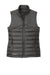 Eddie Bauer EB513 Womens Water Resistant Quilted Full Zip Vest Iron Gate Grey Flat Front