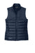 Eddie Bauer EB513 Womens Water Resistant Quilted Full Zip Vest River Navy Blue Flat Front