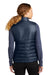 Eddie Bauer EB513 Womens Water Resistant Quilted Full Zip Vest River Navy Blue Model Back