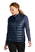 Eddie Bauer EB513 Womens Water Resistant Quilted Full Zip Vest River Navy Blue Model Front