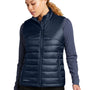 Eddie Bauer Womens Water Resistant Quilted Full Zip Vest - River Navy Blue