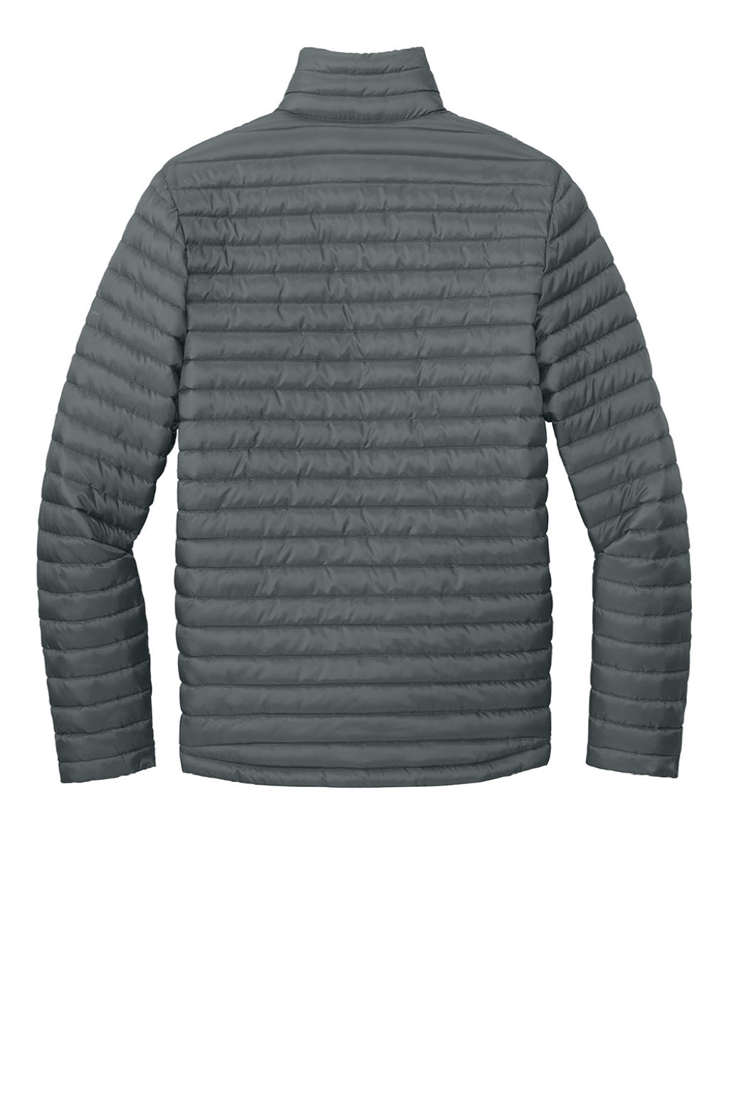 Eddie Bauer EB514 Mens Packable Quilted Water Resistant Full Zip Jacket Metal Grey Flat Back