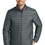 Eddie Bauer Mens Packable Quilted Water Resistant Full Zip Jacket - Metal Grey