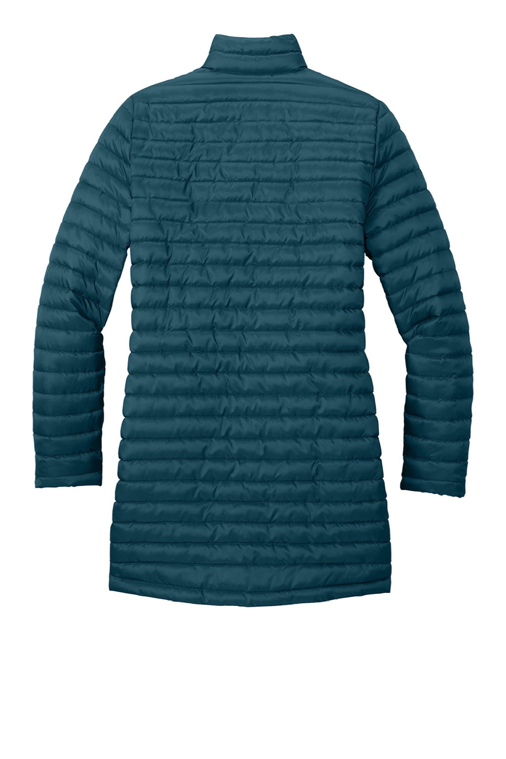 Eddie Bauer EB515 Womens Packable Quilted Water Resistant Full Zip Jacket Adriatic Blue Flat Back