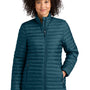 Eddie Bauer Womens Packable Quilted Water Resistant Full Zip Jacket - Adriatic Blue