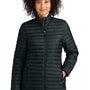 Eddie Bauer Womens Packable Quilted Water Resistant Full Zip Jacket - Black