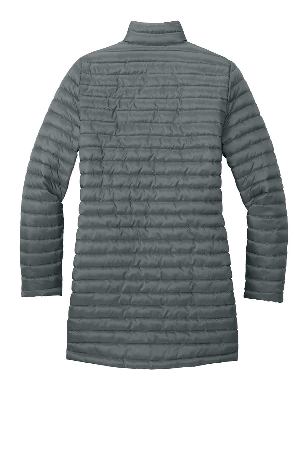Eddie Bauer EB515 Womens Packable Quilted Water Resistant Full Zip Jacket Metal Grey Flat Back