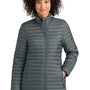 Eddie Bauer Womens Packable Quilted Water Resistant Full Zip Jacket - Metal Grey