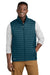Eddie Bauer EB516 Mens Packable Quilted Water Resistant Full Zip Vest Adriatic Blue Model Front
