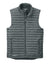 Eddie Bauer EB516 Mens Packable Quilted Water Resistant Full Zip Vest Metal Grey Flat Front