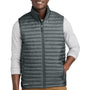 Eddie Bauer Mens Packable Quilted Water Resistant Full Zip Vest - Metal Grey