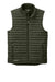 Eddie Bauer EB516 Mens Packable Quilted Water Resistant Full Zip Vest Olive Green Flat Front