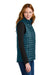 Eddie Bauer EB517 Womens Packable Quilted Water Resistant Full Zip Vest Adriatic Blue Model Side