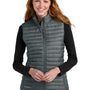 Eddie Bauer Womens Packable Quilted Water Resistant Full Zip Vest - Metal Grey