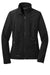 Eddie Bauer EB533 Womens Shaded Crosshatch Wind & Water Resistant Full Zip Jacket Black Flat Front
