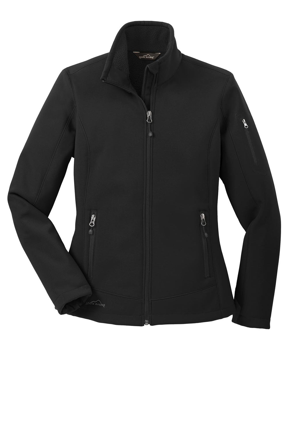 Eddie Bauer EB535 Womens Rugged Water Resistant Full Zip Jacket Black Flat Front