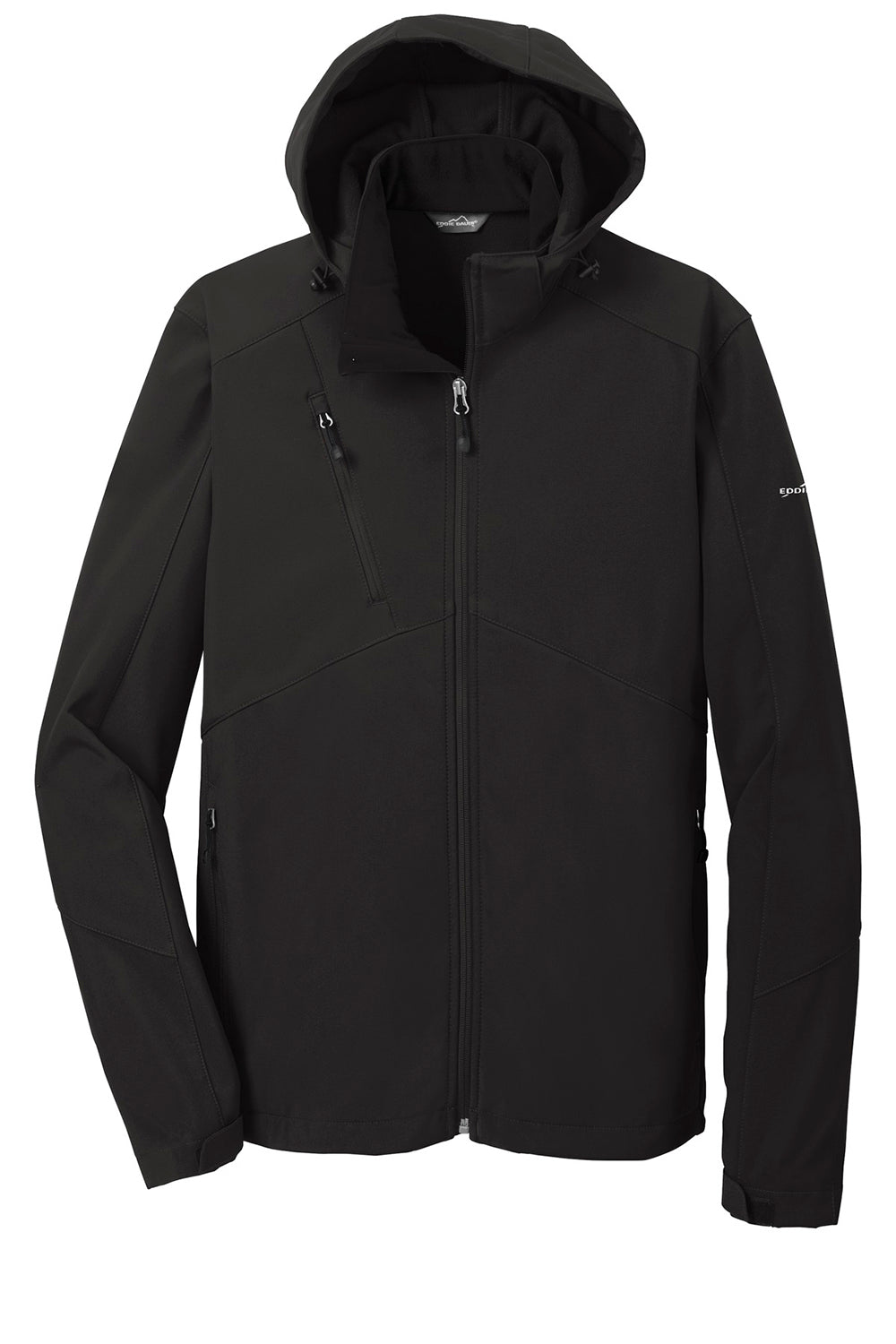 Eddie Bauer EB536 Mens Water Resistant Full Zip Hooded Jacket Black Flat Front