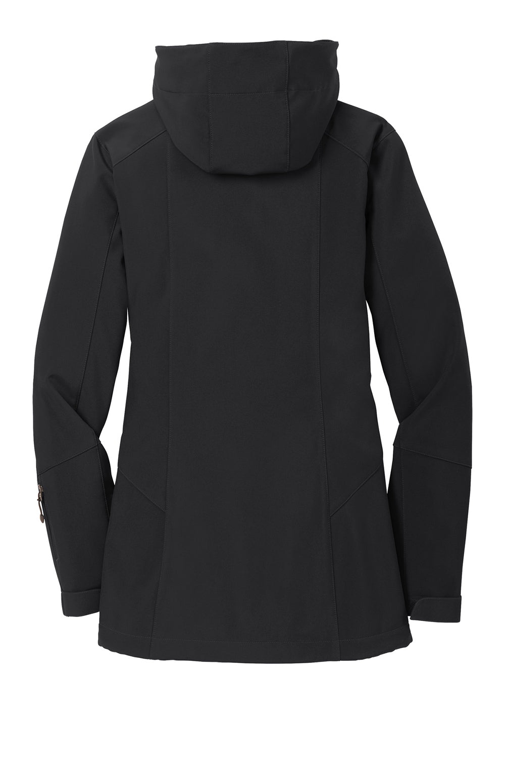Eddie Bauer EB537 Womens Water Resistant Full Zip Hooded Jacket Black Flat Back