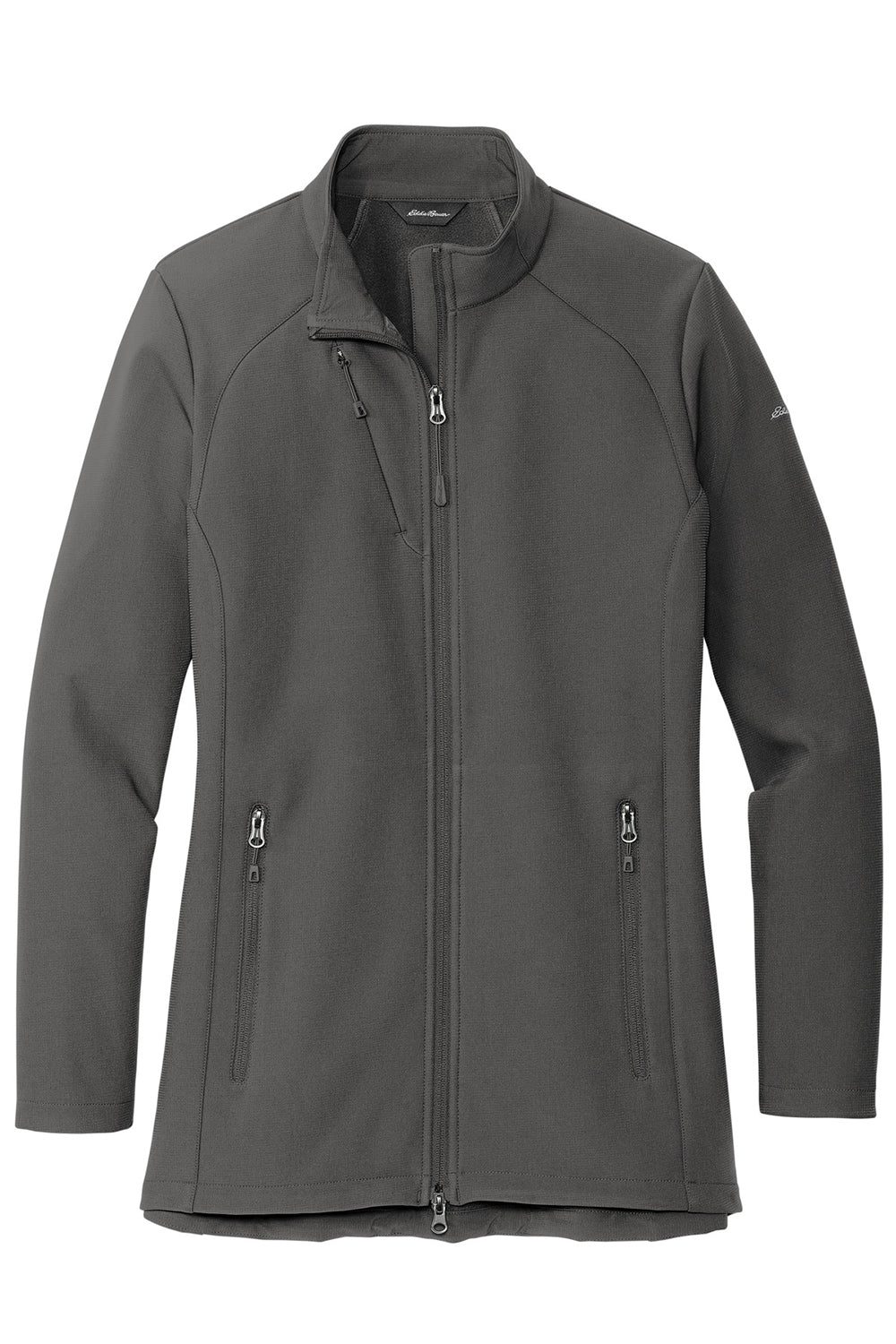 Eddie Bauer EB545 Womens Stretch Water Resistant Full Zip Soft Shell Jacket Iron Gate Grey Flat Front