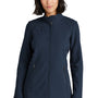 Eddie Bauer Womens Stretch Water Resistant Full Zip Soft Shell Jacket - River Navy Blue